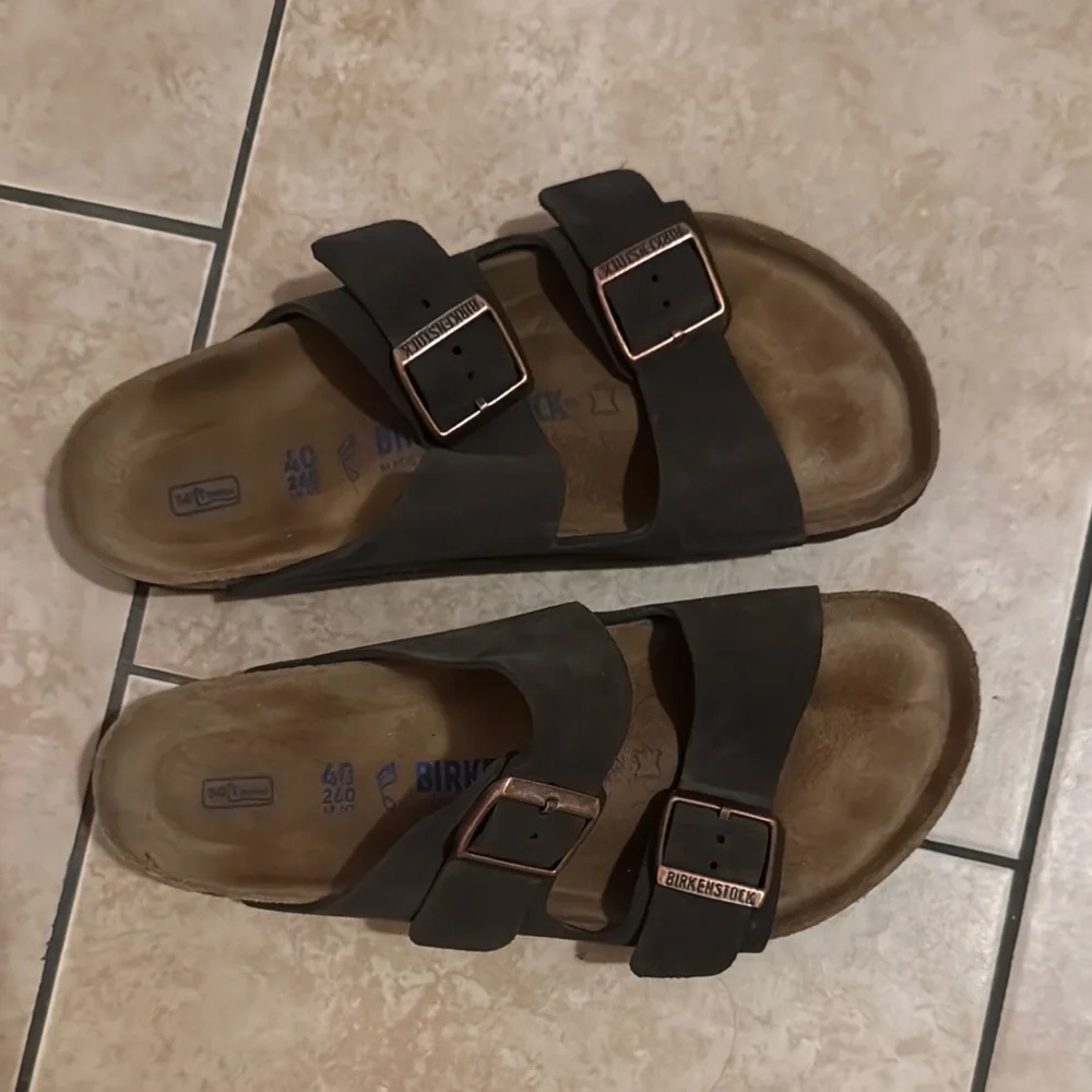 Brown Double Strap Sandals - Picture 2 of 5